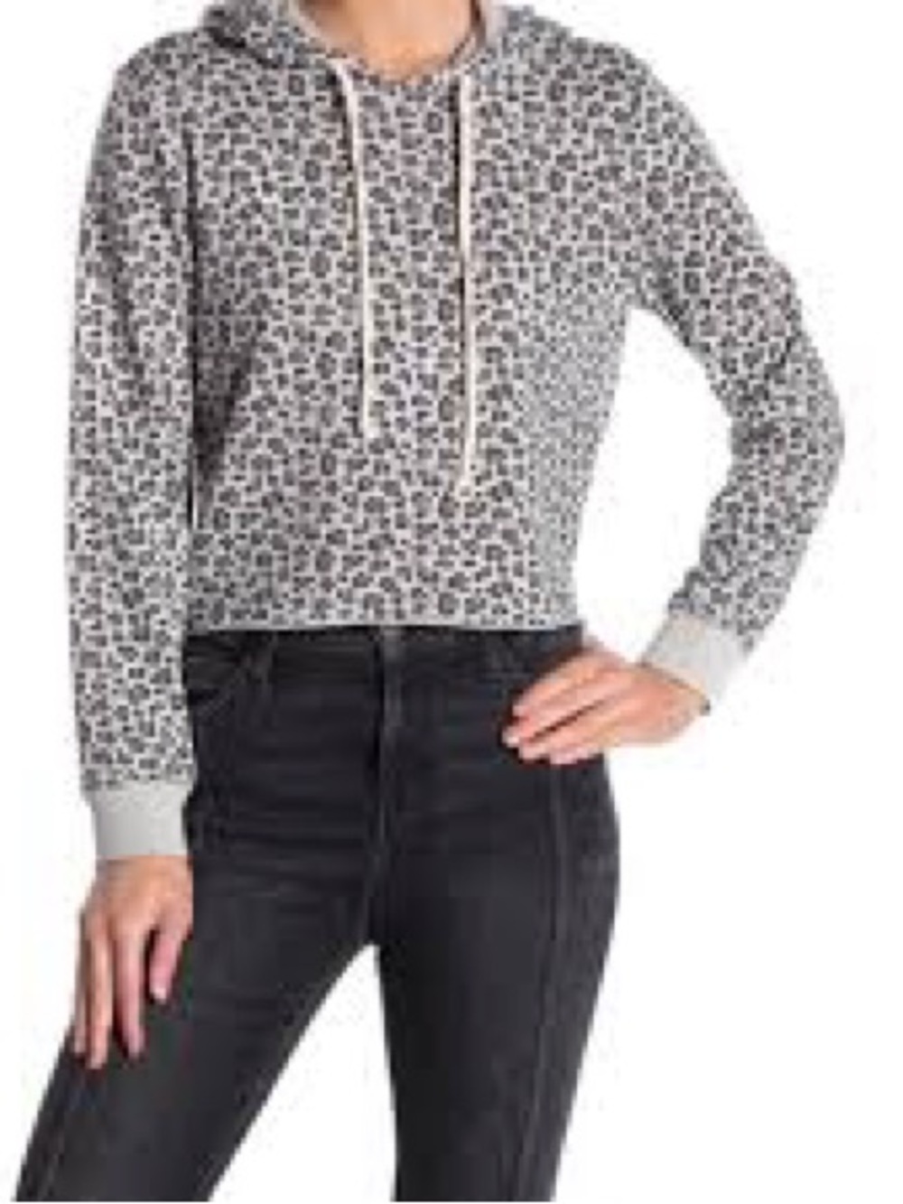 Soft Women's Grey Leopard Print Hoodie